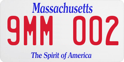 MA license plate 9MM002
