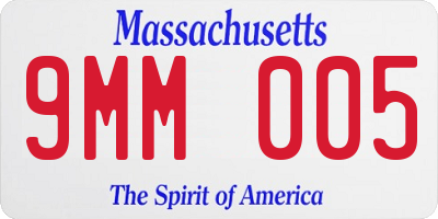MA license plate 9MM005