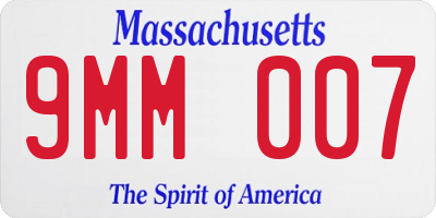 MA license plate 9MM007