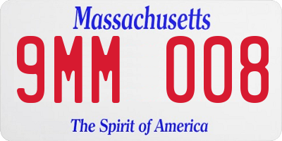 MA license plate 9MM008