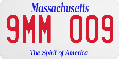 MA license plate 9MM009