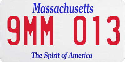 MA license plate 9MM013