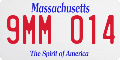 MA license plate 9MM014