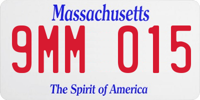 MA license plate 9MM015