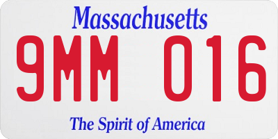 MA license plate 9MM016