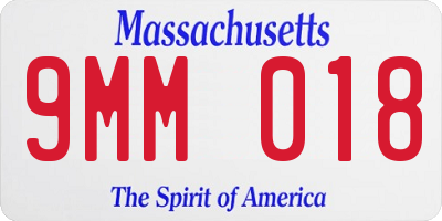 MA license plate 9MM018