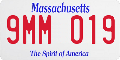 MA license plate 9MM019