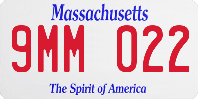 MA license plate 9MM022