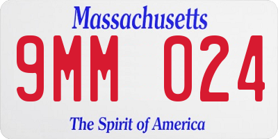 MA license plate 9MM024