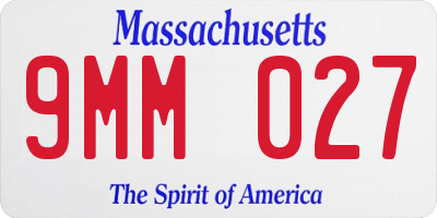 MA license plate 9MM027