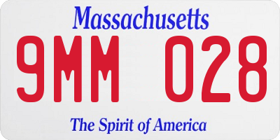 MA license plate 9MM028