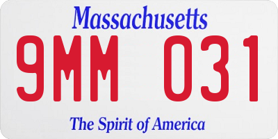 MA license plate 9MM031