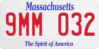 MA license plate 9MM032