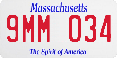 MA license plate 9MM034