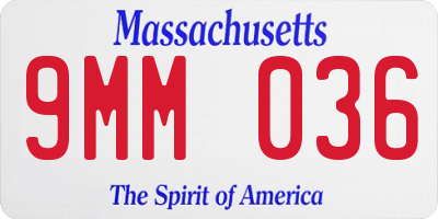 MA license plate 9MM036