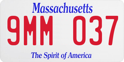 MA license plate 9MM037