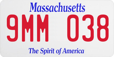 MA license plate 9MM038