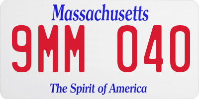 MA license plate 9MM040
