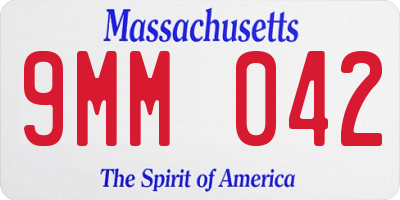 MA license plate 9MM042