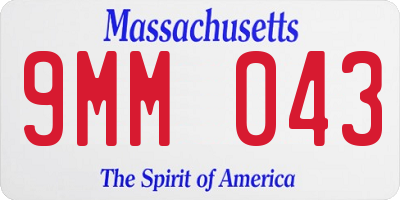 MA license plate 9MM043