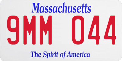 MA license plate 9MM044