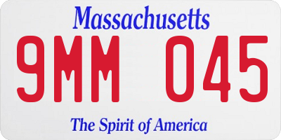 MA license plate 9MM045