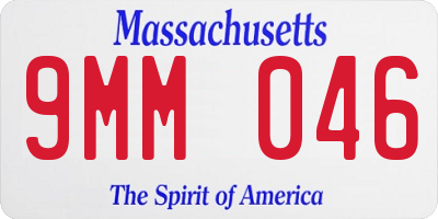 MA license plate 9MM046