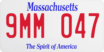 MA license plate 9MM047