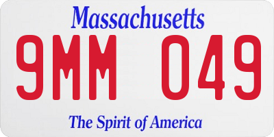 MA license plate 9MM049