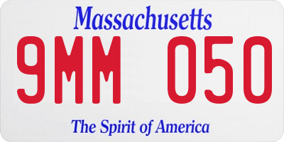 MA license plate 9MM050
