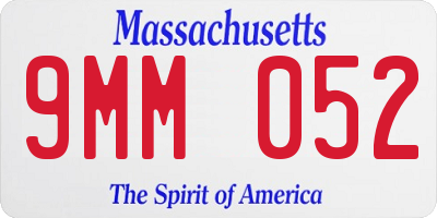 MA license plate 9MM052