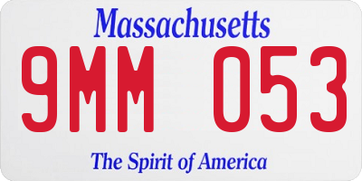 MA license plate 9MM053