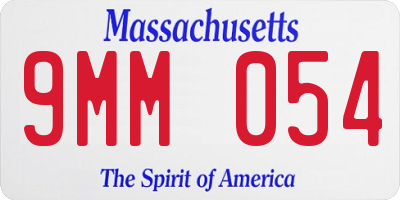 MA license plate 9MM054