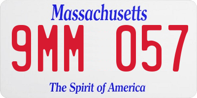 MA license plate 9MM057