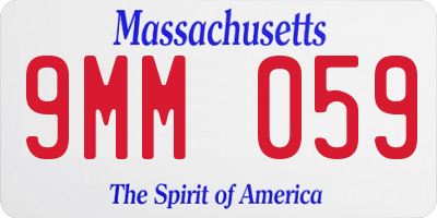 MA license plate 9MM059