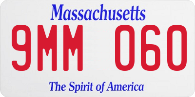 MA license plate 9MM060