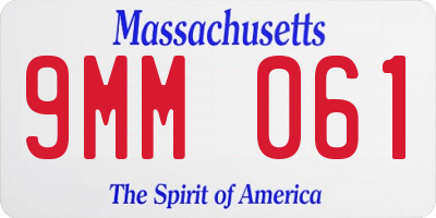 MA license plate 9MM061