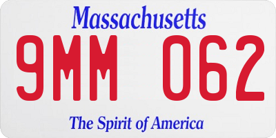 MA license plate 9MM062