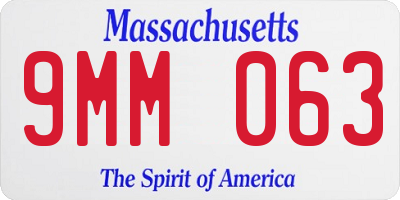 MA license plate 9MM063