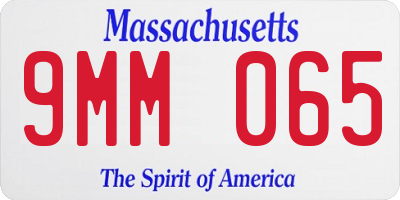 MA license plate 9MM065