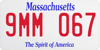 MA license plate 9MM067