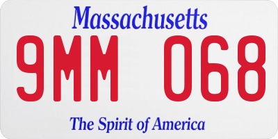 MA license plate 9MM068