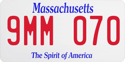 MA license plate 9MM070