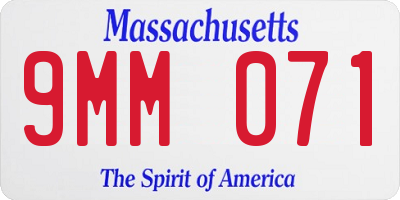 MA license plate 9MM071