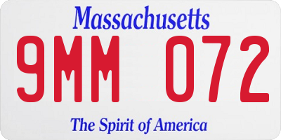 MA license plate 9MM072