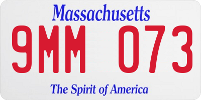 MA license plate 9MM073
