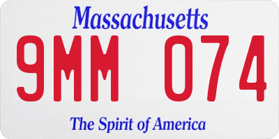 MA license plate 9MM074