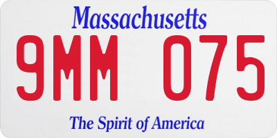 MA license plate 9MM075