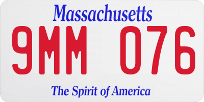 MA license plate 9MM076