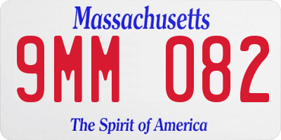MA license plate 9MM082